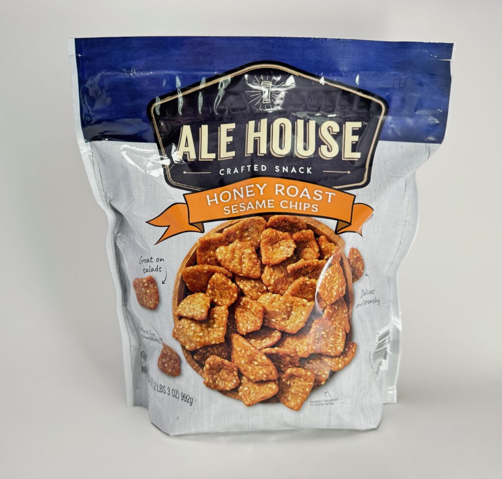 Alehouse Crafted Honey Roast Sesame Chips Product Packaging Front, Costco